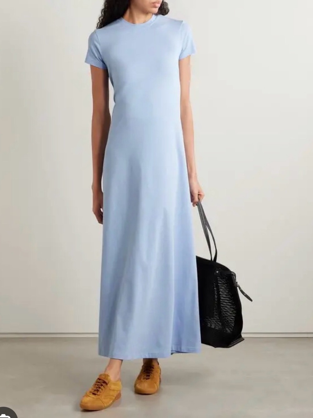 Proenza Schouler Light Blue Short-Sleeve Maxi Dress